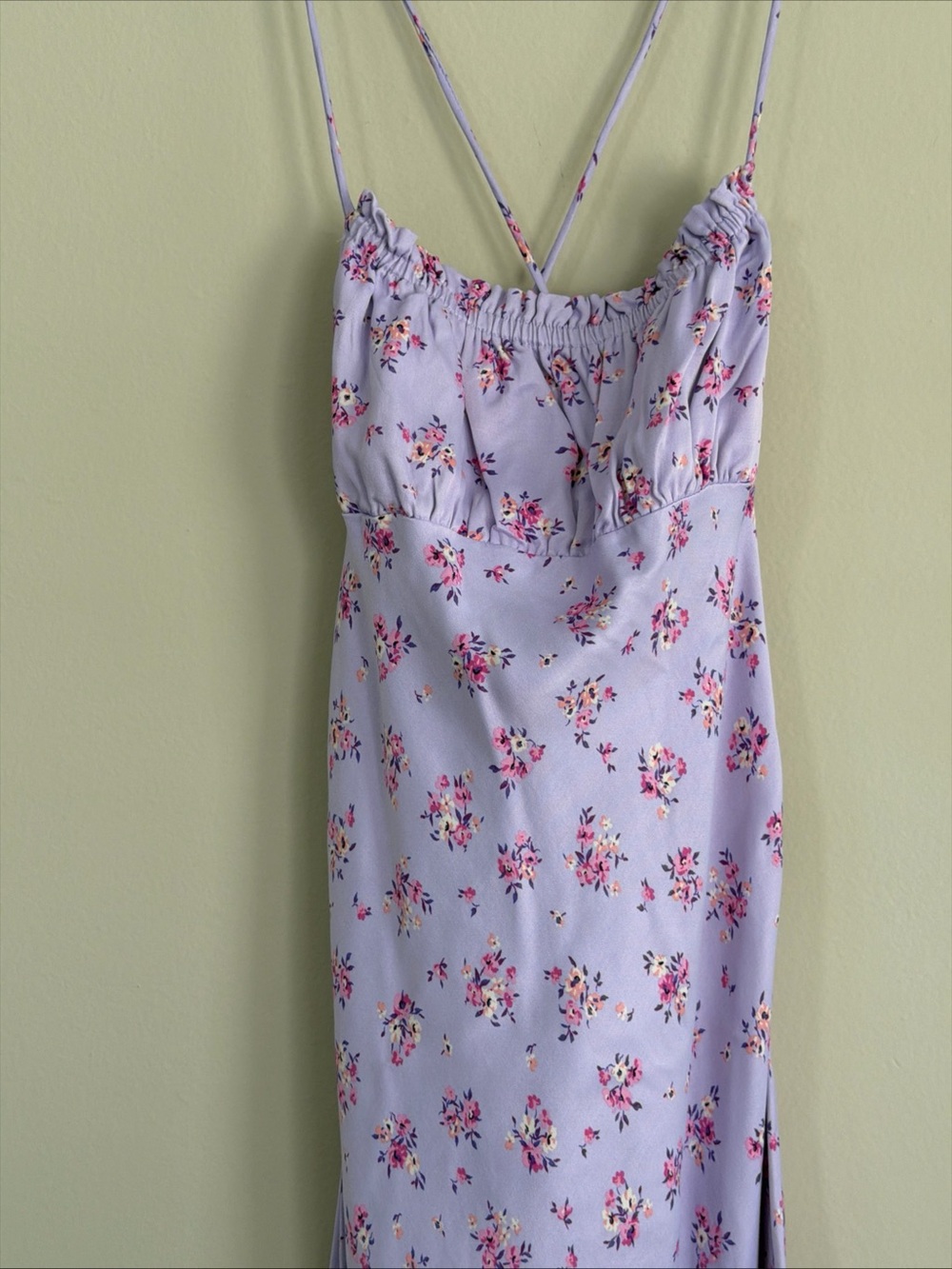 Zara Lavender and Pink Floral Midi Dress - Picture 4 of 9